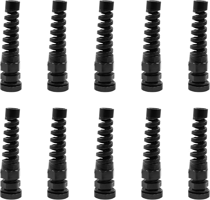 Murtenze 10 Pcs PG7 Waterproof Cable Gland, 0.14-0.23 Inch / 3.5-6mm | Plastic by Murtenze