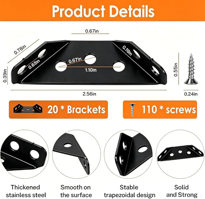 20PCS Corner Braces for Wood - Image 6