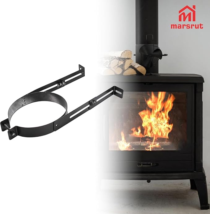 2Pcs 6 Inch Chimney Pipe Support Bracket, Adjustable Stainless Steel Vent Wall - Image 4
