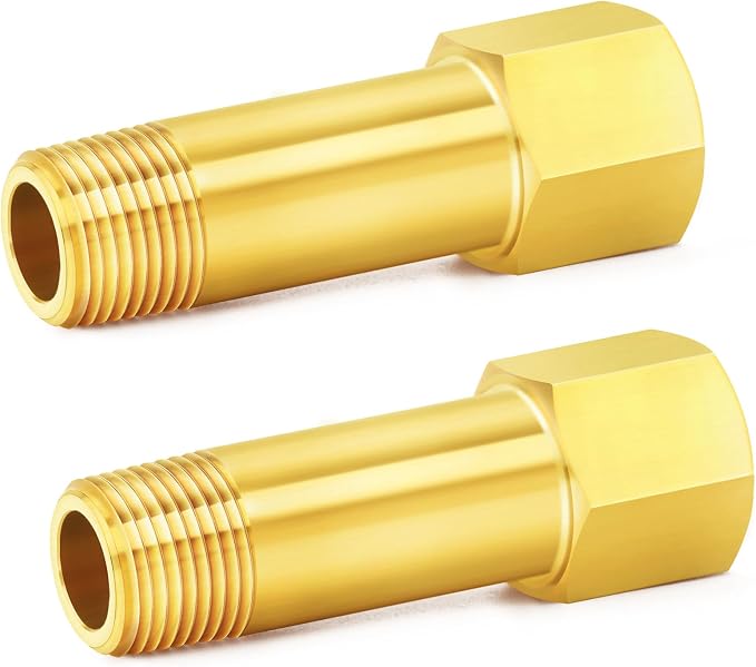 ChillWaves Brass Pipe Fitting, Long Nipple Pipe 3/4" NPT Male x 3/4" NPT Female by VisittheCHILLWAVES