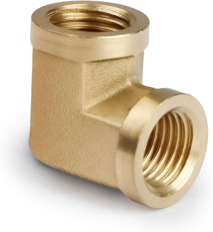 U.S. Solid 2pcs 90 Degree Barstock Street Elbow Brass Pipe Fitting 1/4" NPT - Image 2