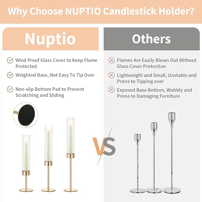 NUPTIO Tall Candlestick Holders - Image 4