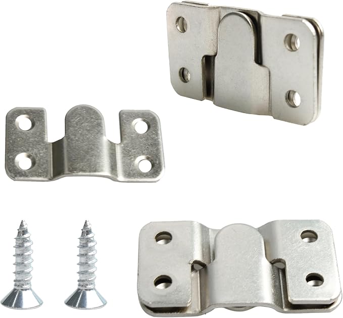 16PCS Flush Mount Bracket, 54x30mm Interlocking Furniture Connector, Stainless - Image 3