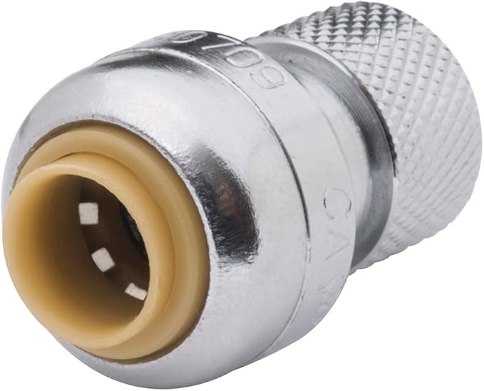 SharkBite 1/4 Inch x 3/8 Inch Compression Stop Valve Connector, Push to Connect by SharkBite