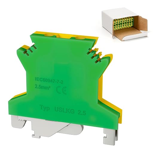 10Pcs USLKG2.5 Ground Circuit Connection Terminal Block, 2.5 mm²AWG | 10 Pcs by GUETNEU