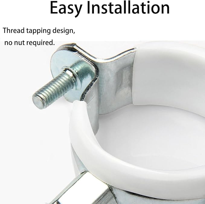 White 4 Sets 4-Inch Adjustable Pipe Hanger Strap, Heavy Duty Galvanized Iron - Image 4