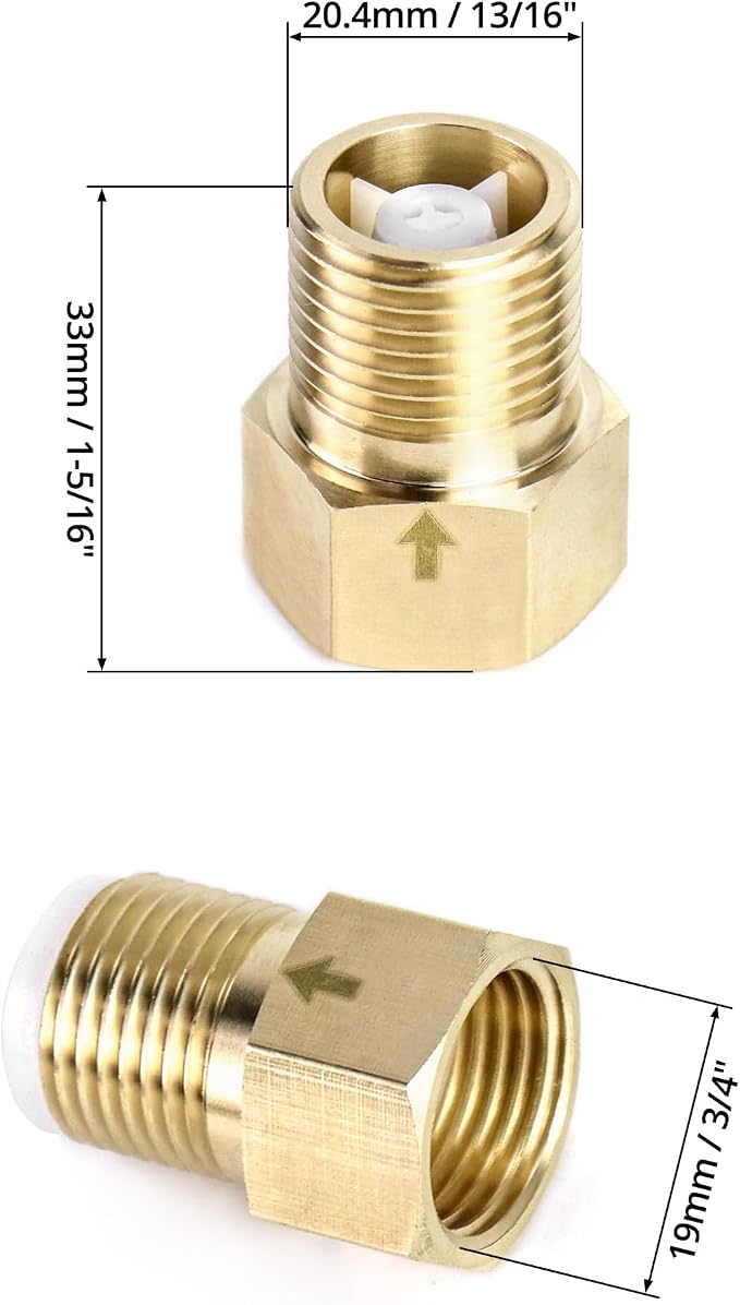 QWORK Brass One-way Check Valve - Image 6
