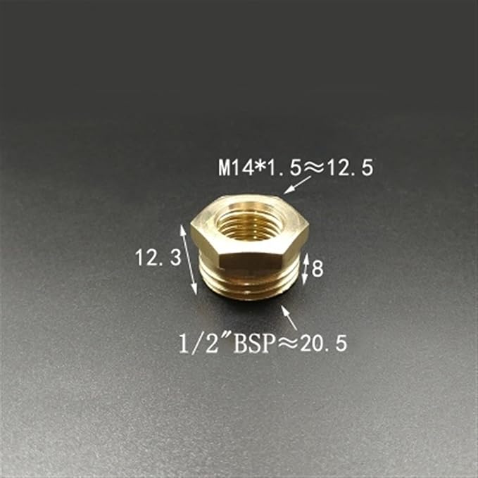 5PCS Brass Reducer Bushing M10 M14 M20 Metric Male to Female Thread Reducing - Image 2