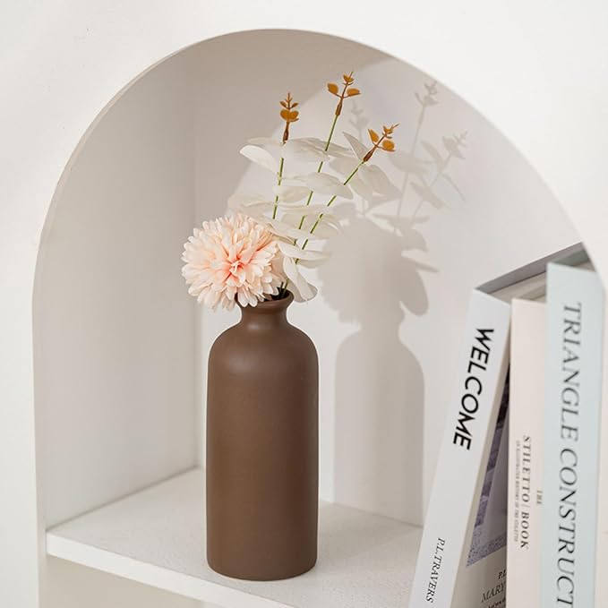 Small Ceramic Vase Set of 3, Modern Boho Farmhouse Flowers Vases | Decorative - Image 5