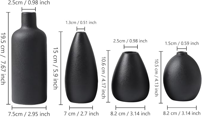 CEMABT Black Ceramic Vase Set - Image 6