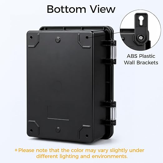 LeMotech Junction Box IP67 Waterproof Electrical Box ABS Plastic Hinged Shell - Image 5