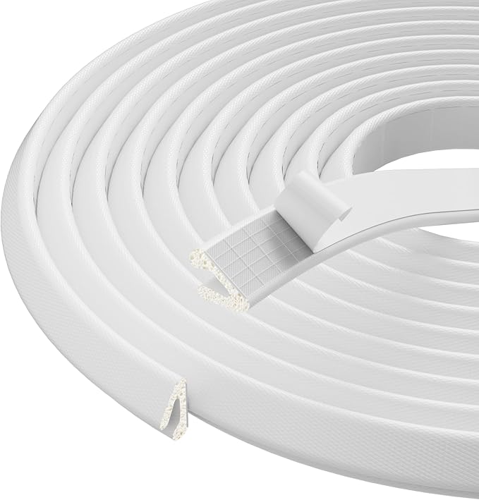 V Shape Thin Foam Weather Stripping Door Frame Seal Strip 33FT White | Draft by KNEELISA