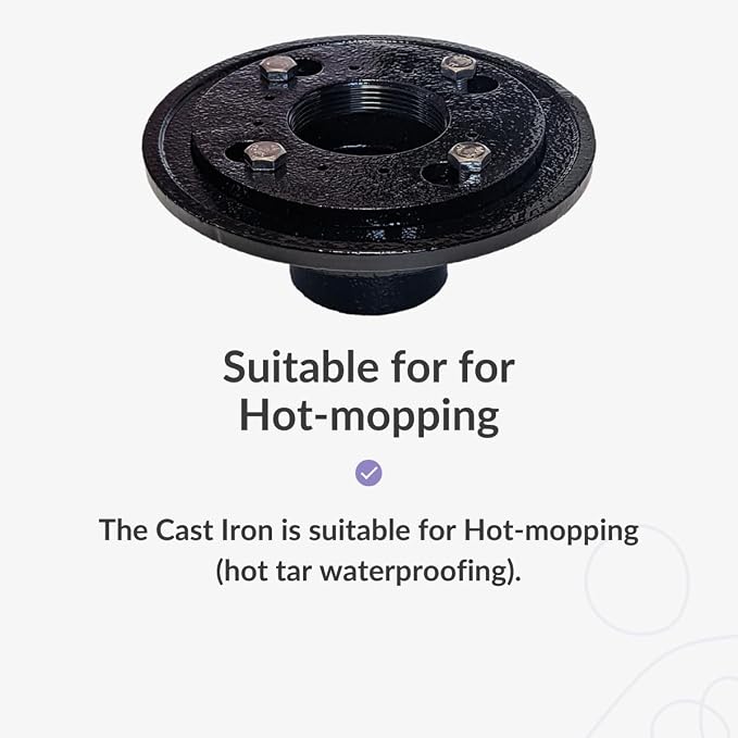 2 Inch Cast Iron Shower Drain Base - Image 5