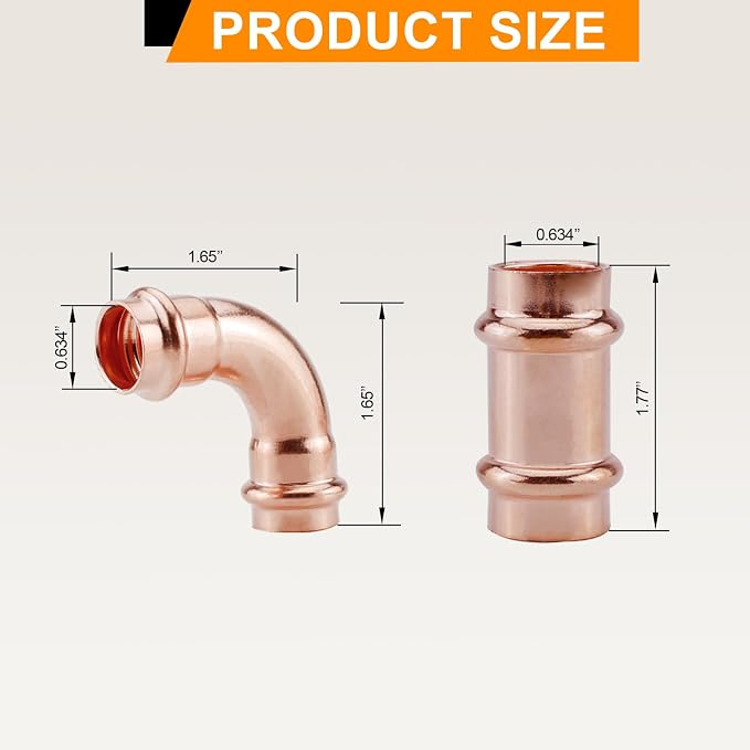 1/2" Copper Press Fittings Combo Kit - Image 2