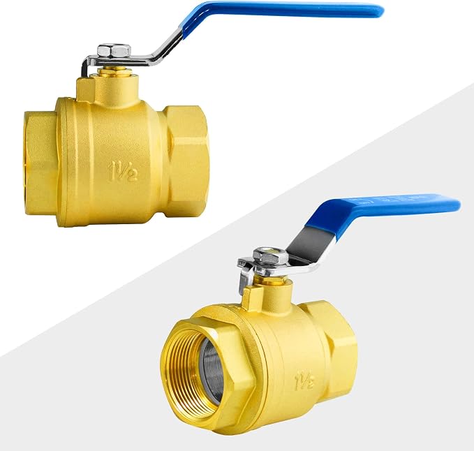 WiseWater 1.5" NPT Full Port Brass Ball Valve, UPC Certified | 1/4 Turn Blue - Image 8