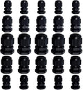 Cable Glands - 25 Pack Plastic Waterproof 3.5-13mm Nylon Cable Glands Joints by Unknown