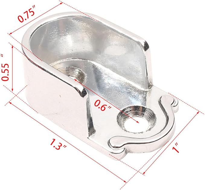Closet Wardrobe Rod Holder Socket, U-Shaped | End Support Pipe Bracket - Image 2