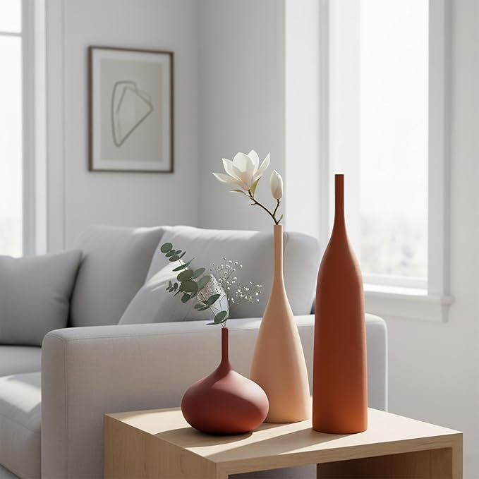 Ceramic Vases Set of 3, Modern Boho Vases - Image 9