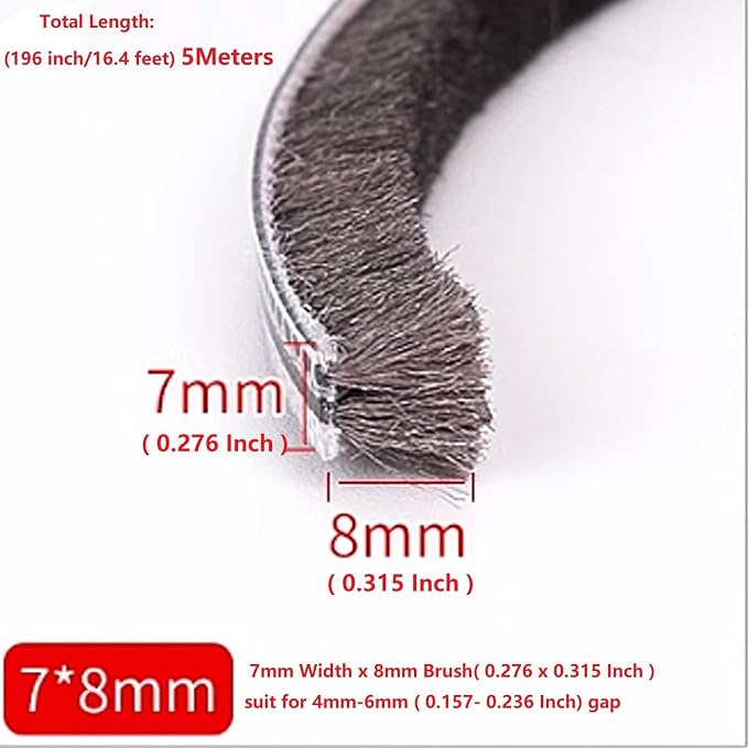 16 Ft 196 Inch Sliding sash Windows Doors Tape Pile Draught excluder Brush Seal - Image 2