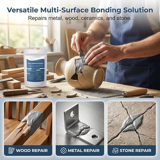 Steel Reinforced Epoxy Putty, 2026 New Waterproof Heat-Resistant Epoxy Putty - Image 3
