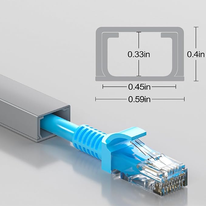 Yecaye Cord Hider, 113in One-Cord Cable Raceways, W0.59in H0.4in, Easy Install - Image 8
