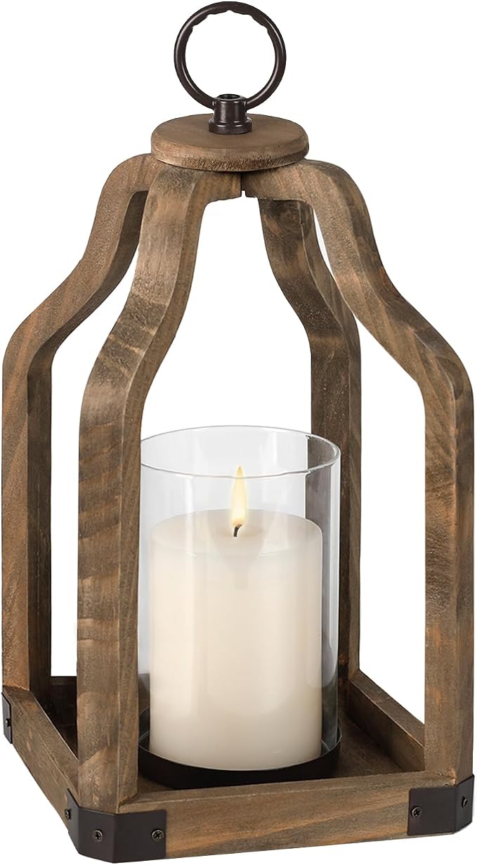 Rustic Wood Lantern Candle Holder by SUJUN