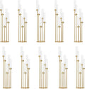 10PCS Gold Floor Candelabra, 5 Arm Candle Holder Tall Floor Candle Holder by WeddingPartyDecoration