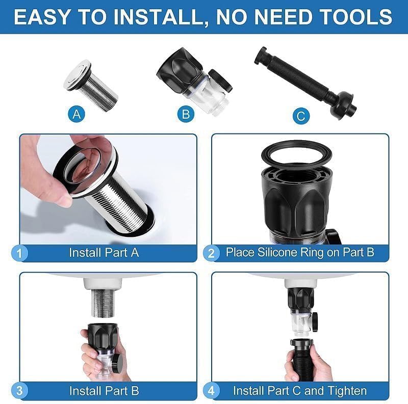 Bathroom Sink Drain Kit, Flexible Sink Drain Pipe - Image 3