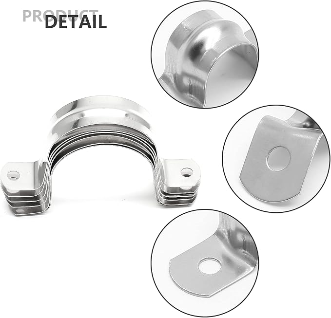 10Pcs 2 Inch Stainless Steel Conduit Clamps | Two Hole Strap, U Bracket Rigid - Image 3