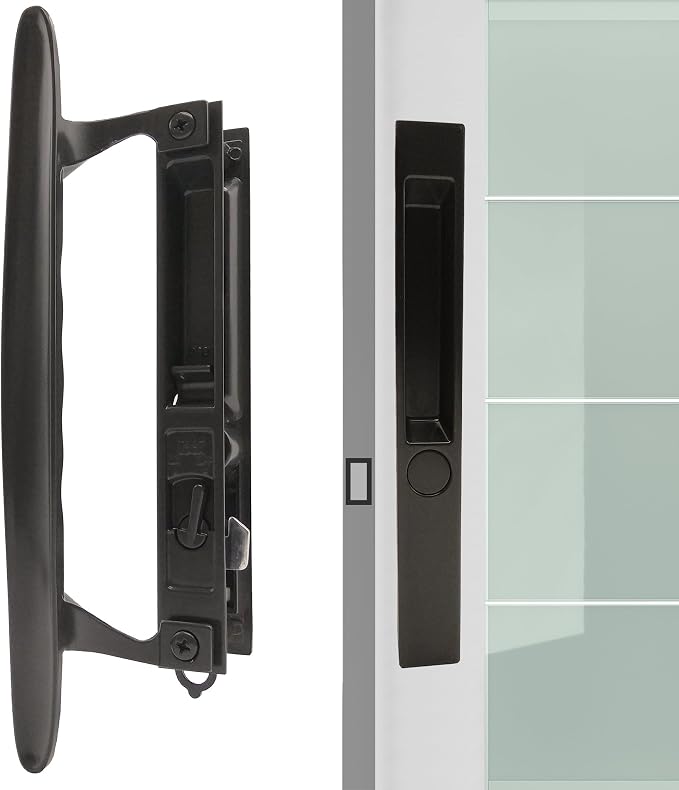 ACEPLANET Flush Mount Non-Keyed Sliding Glass Door Handleset, 6-5/8" H.C. by ACEPLANET