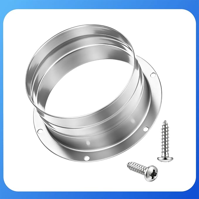 Air Duct Connector, Dryer Vent Wall Plate 4 Inch Duct Connector, Flange Panel | - Image 3