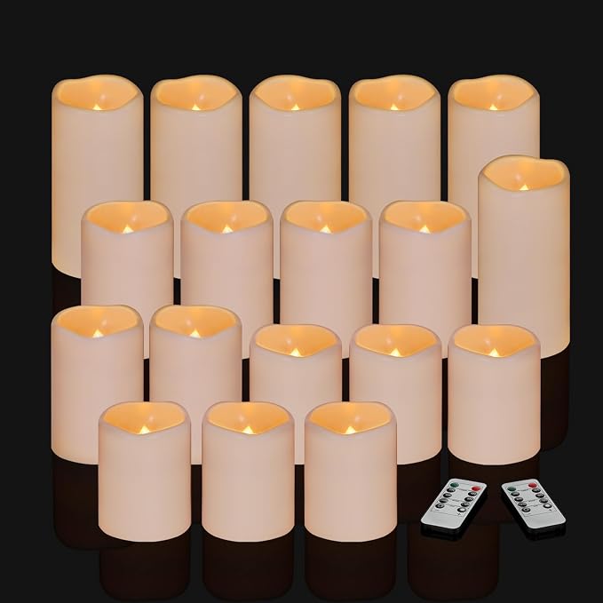 Flameless Candles 4" 5" 6" Outdoor Indoor Pillars Battery Operated Flickering by Artmarry