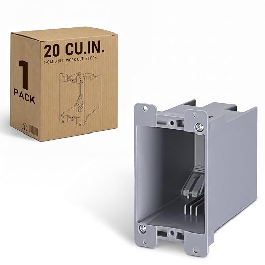 LEONLITE 20 Cubic Inch Single Gang Old Work Electrical Outlet Box | Ultra-deep by LEONLITE