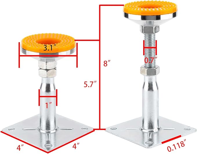 2 Pack Anti-Slip Shock Absorption, Adjustable Support Jack - Image 2