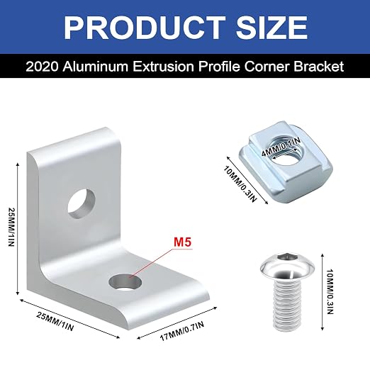 24Pack 2020 Corner Bracket Connector 90Degree Angle Bracket Silver | 20 Series - Image 2