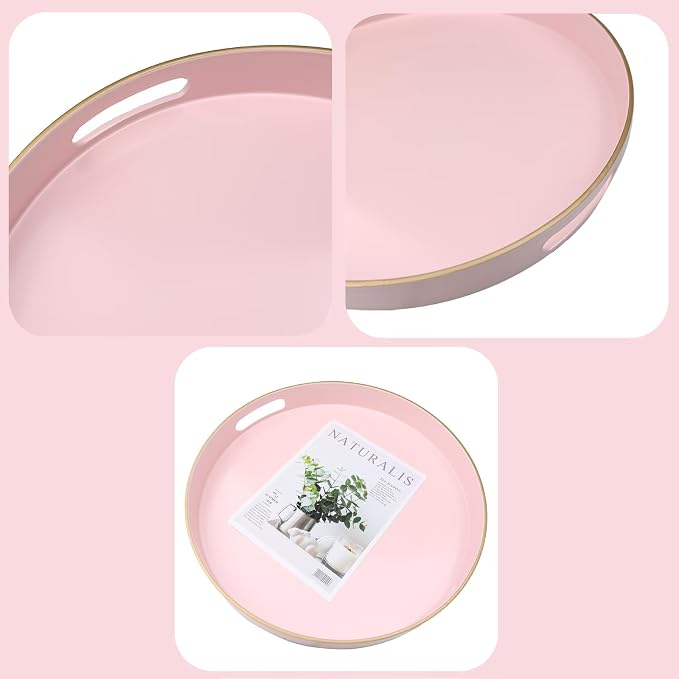 Pink Round Decorative Tray - Image 5
