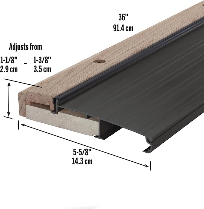 MD Building Adjustable Aluminum & Hardwood Threshold - Image 5