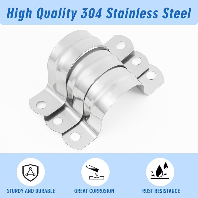 Yaocom 100 Pcs 3/4 Inch Opening Pipe Strap 304 Stainless Steel Conduit Clamp - Image 3