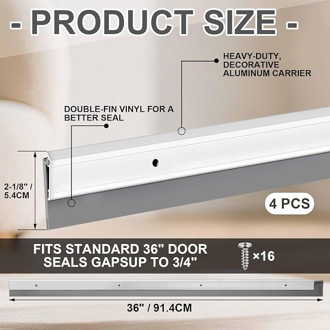 FoldTier 4 Pcs Slotted Door Sweep - Image 2