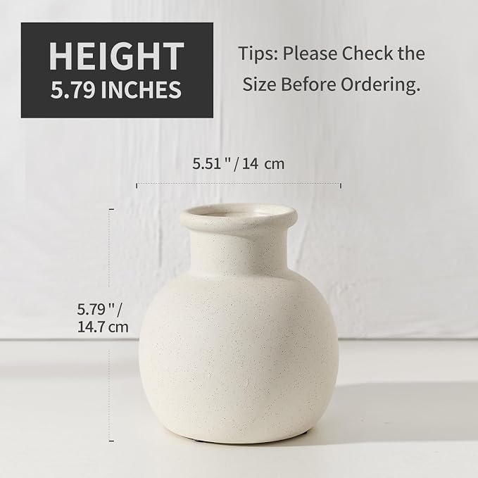 SIDUCAL Spotted Ceramic Modern Vase, 5.8 Inch Rustic Farmhouse Decorative Boho - Image 4