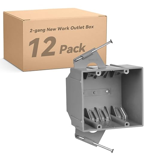 Togalonn 2-Gang PVC New Work Outlet Box, Electrical Outlet Box by Togalonn