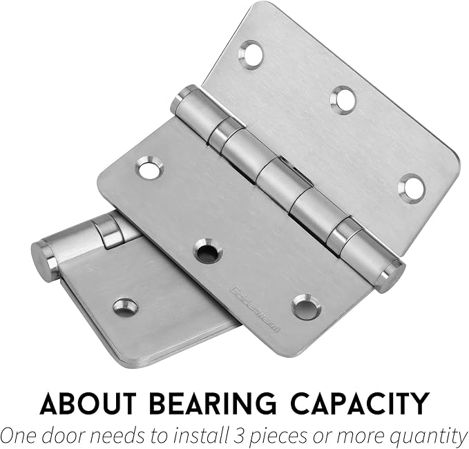 golenwarm 3 Pack 304 Stainless Steel Door Hinges, Satin Nickel Brushed Non - Image 5