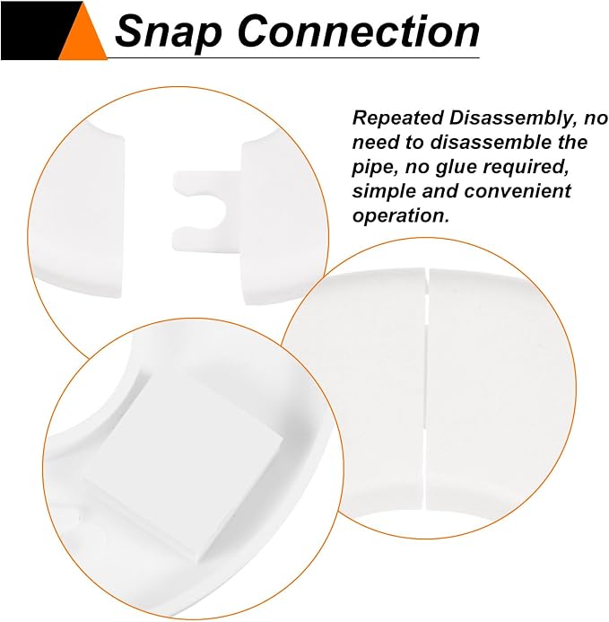 HARFINGTON 2pcs Wall Split Flange 78mm/3.1" Self-Adhesive Plumbing Cover Plates - Image 4