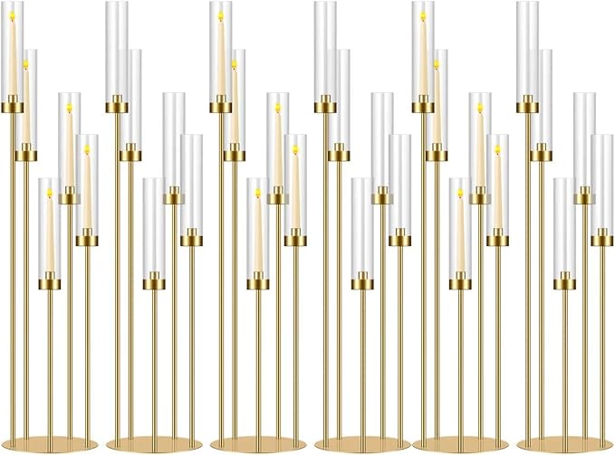 42.5in Gold Candle Holders for Table Centerpiece Candelabra Candlestick Holders by MEISHAONV