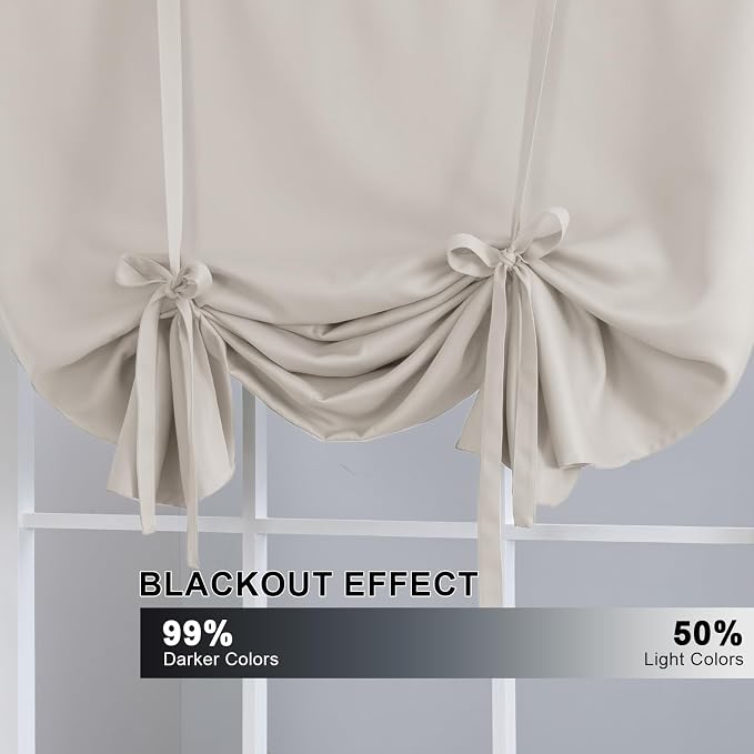 H.VERSAILTEX Blackout Room Darkening Curtain Balloon Curtains & Tie-up Curtains - Image 3
