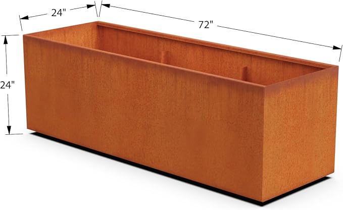 Corten Steel Planter Rectangle Outdoor Metal Garden Box Heavy Duty | Made in - Image 5