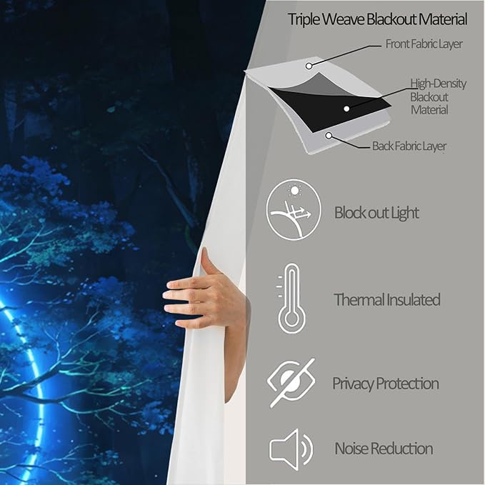 Tree of Life Curtains for Bedroom Living Room Decor, Glowing Tree of Life - Image 6