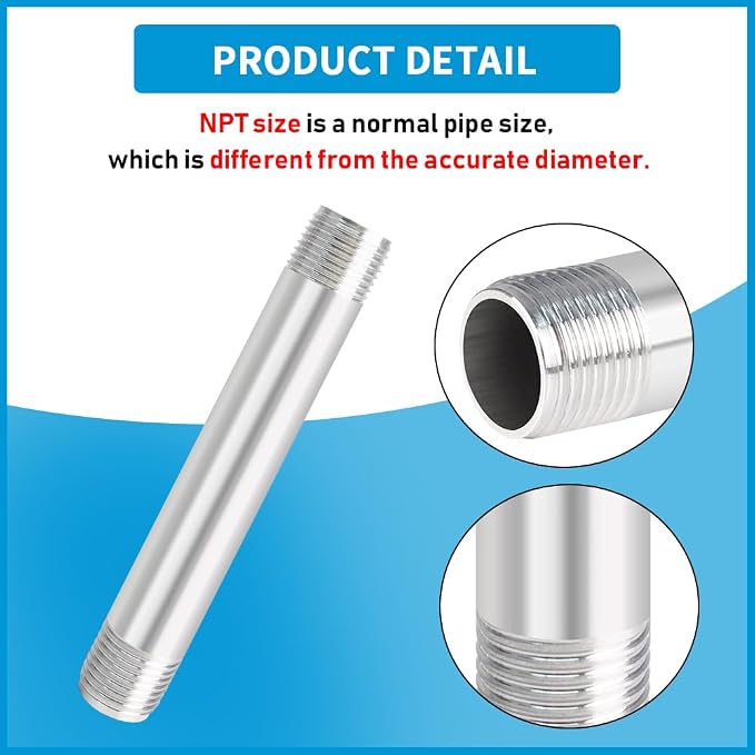 Quickun 304 Stainless Steel Nipple Pipe Fitting - Image 4