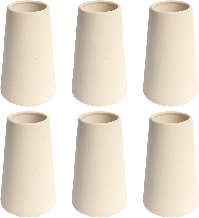 YANLING 6 Pack Light Yellow Ceramic Vase by YANLING