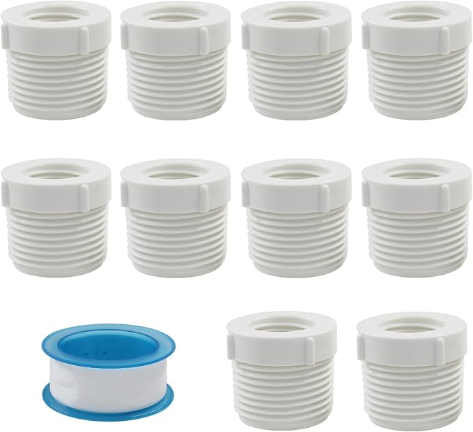Litoexpe 10PCS 1" Male Thread to 1/2" Female Threaded PVC Pipe, Adaptor Coupling by PRATICALPRODUCTS